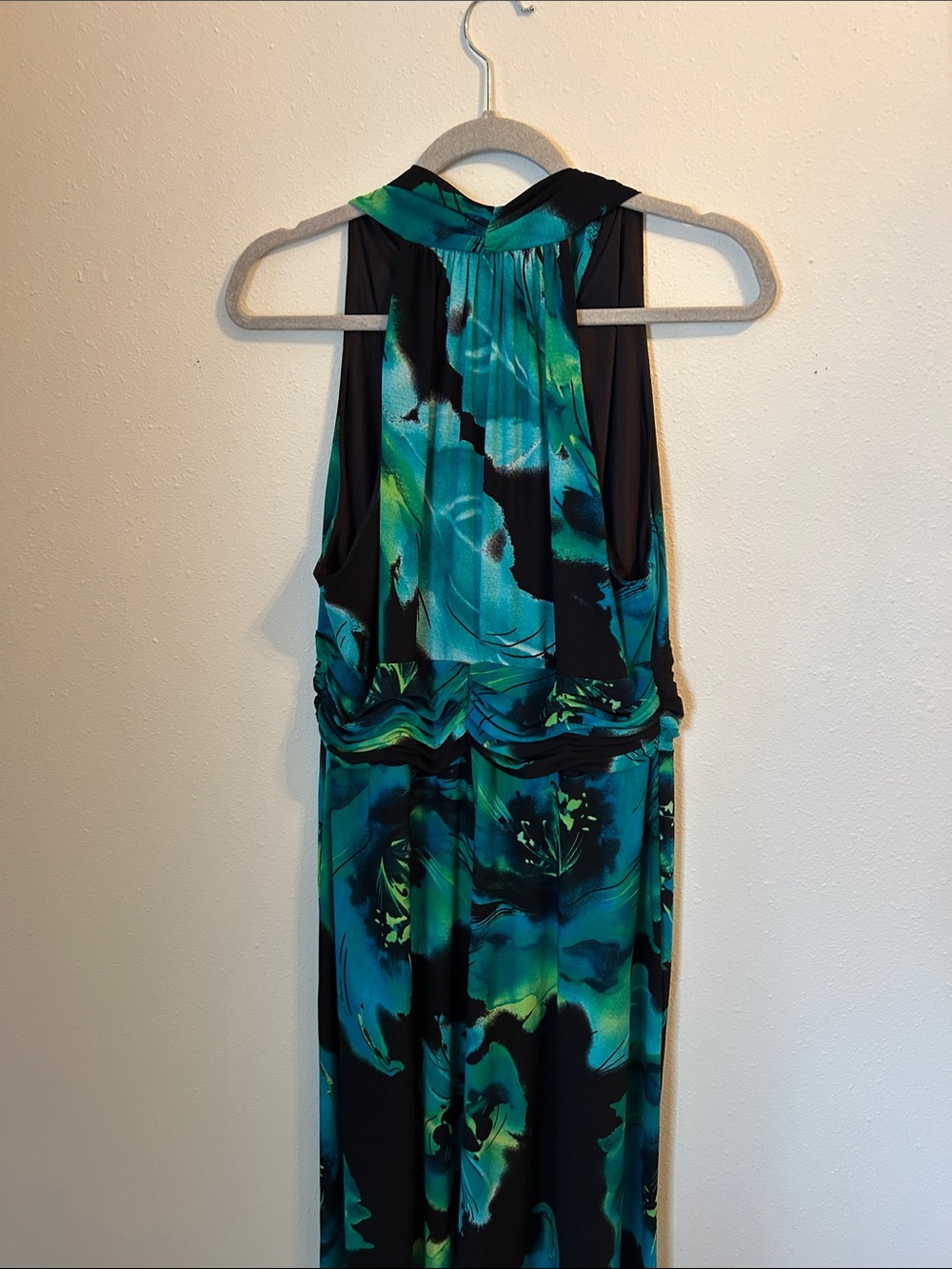 Evan Picone Black Teal & Green Floral Dress - Picture 3 of 5